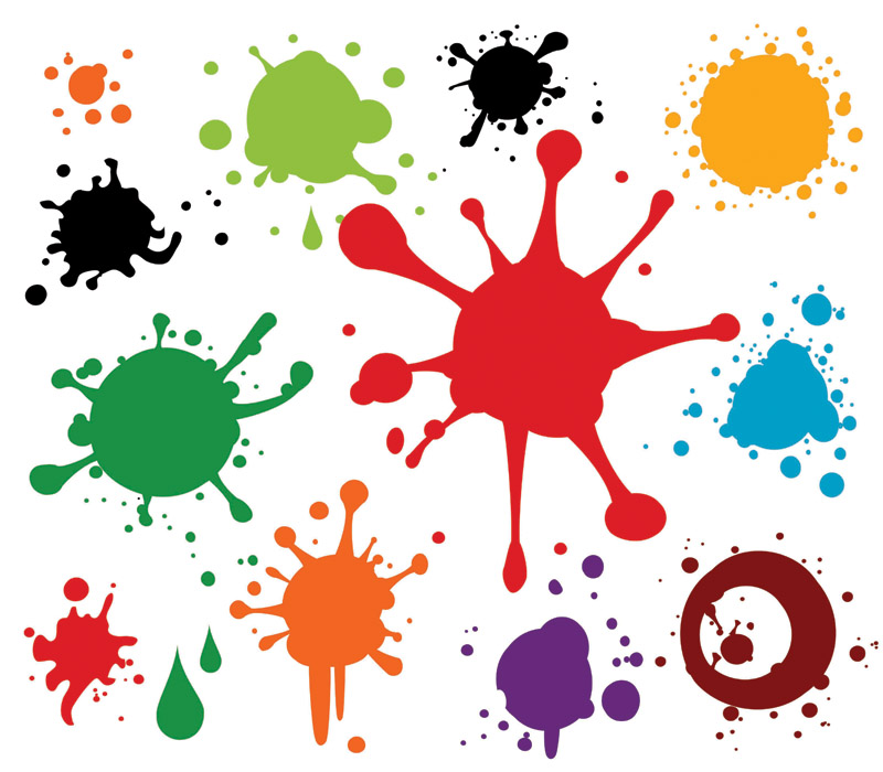 free vector Colorful black mark on the ink vector